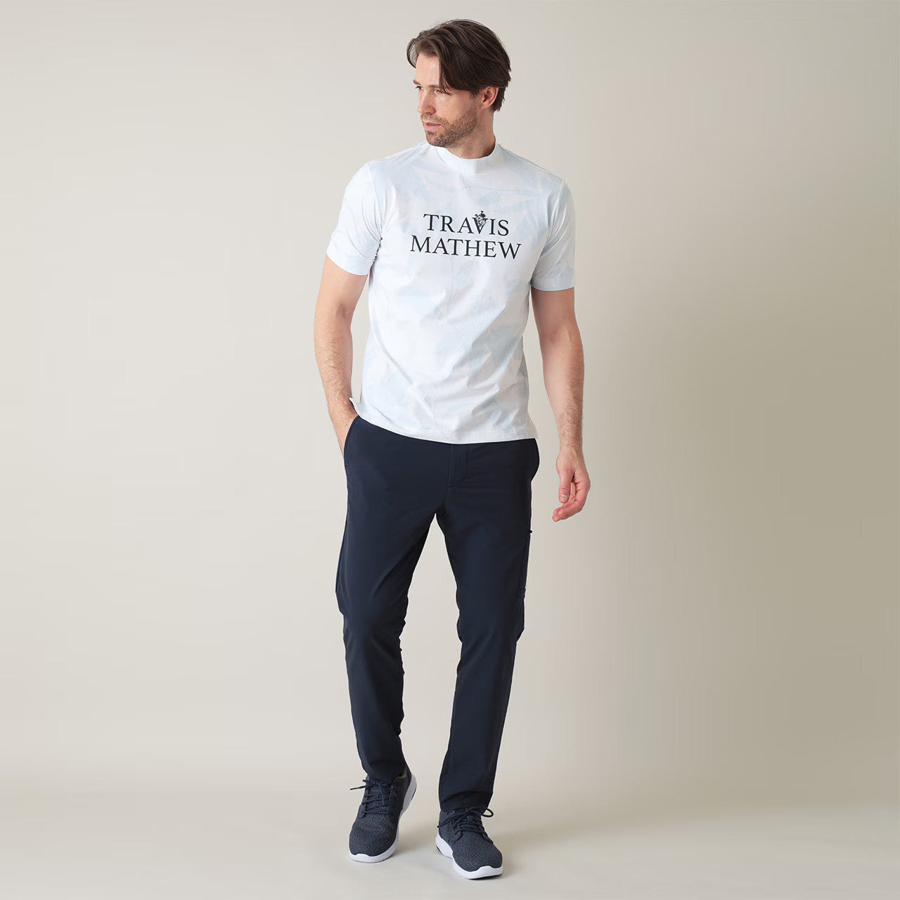 【Travis Mathew】トラヴィスマシュー フラワー柄 半袖 モックネック(MENS) 7AM012