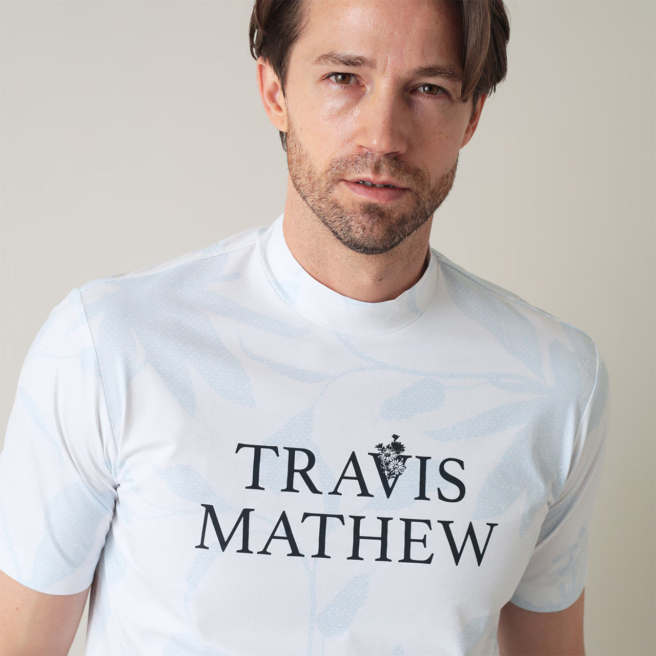 【Travis Mathew】トラヴィスマシュー フラワー柄 半袖 モックネック(MENS) 7AM012