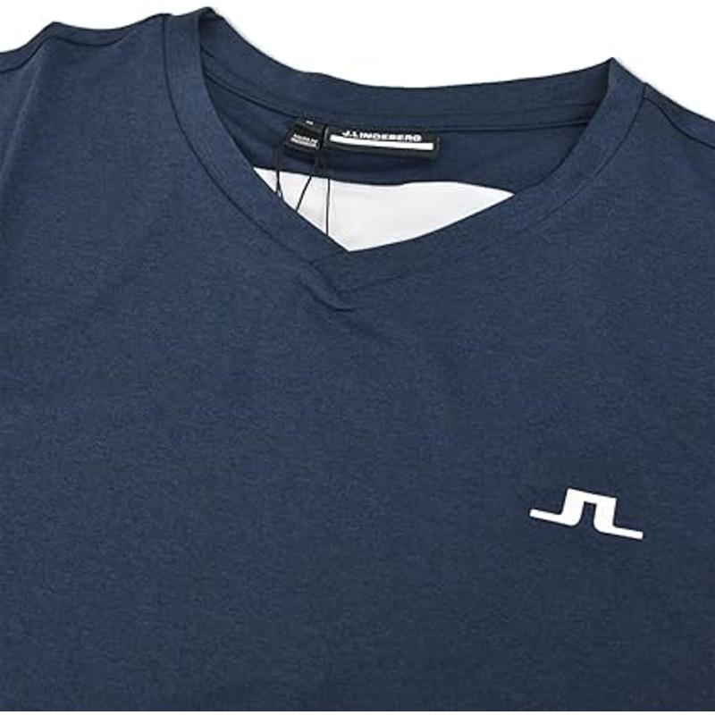 メンズウェア 071-28545 23SS ゴルフ用品,メンズウェア,ゴルフウェア,J.LINDERBERG,ジェイ・リンドバーグ,半袖,Tシャツ,スポーツ用,Vネック,ストレッチ素材,