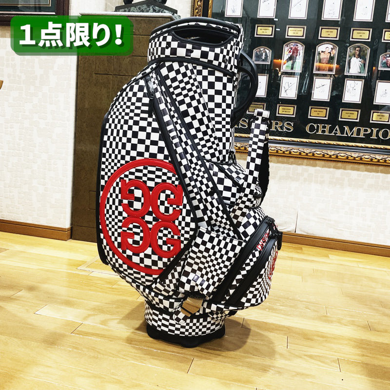 【G/FORE】TOUR BAG ONYX(WT/BK) ジーフォア ツアーバッグ オニキス ホワイト/ブラック チェック柄 G4AS23A21 【海外直輸入品 レア】