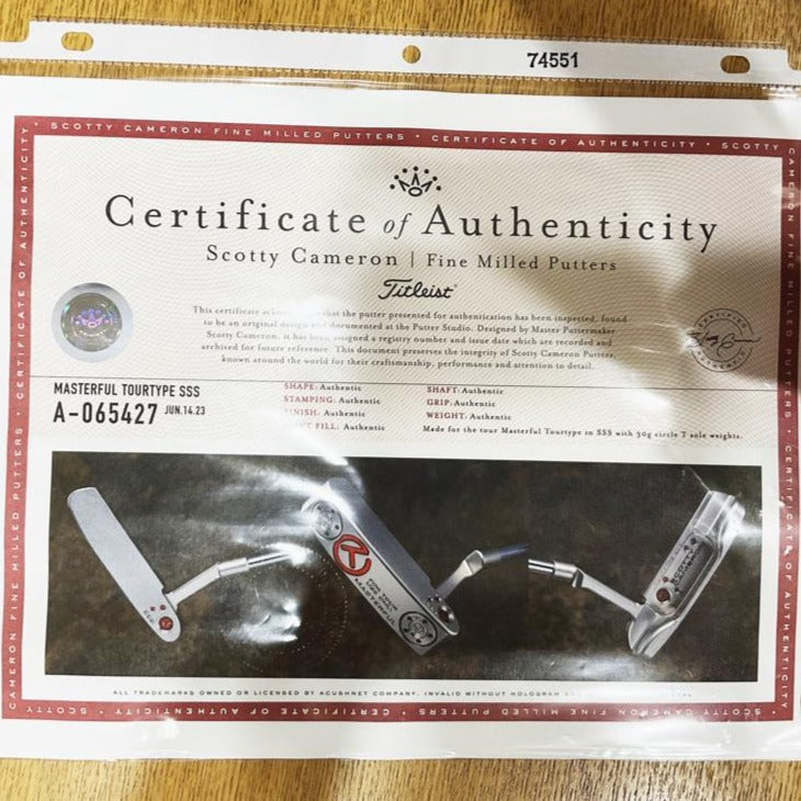 Scotty Cameron MASTERFULL SSS CT PT2402-0001 ゴルフ用品,ゴルフクラブ,パター,Scottycameron,すコッティキャメロン,希少品,レア,コレクション,サークルT,トリプルS,