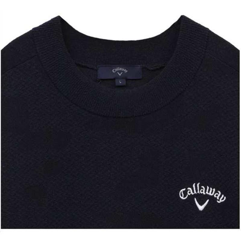 Callaway メンズウェア ミニブークレジャガード クルーネックニット セーター C213118100 グレー ネイビー M,LL ゴルフ用品,メンズウェア,ゴルフウェア,セーター,ブークレ素材,ジャカード,長袖,キャロウェイ,春夏,2023モデル