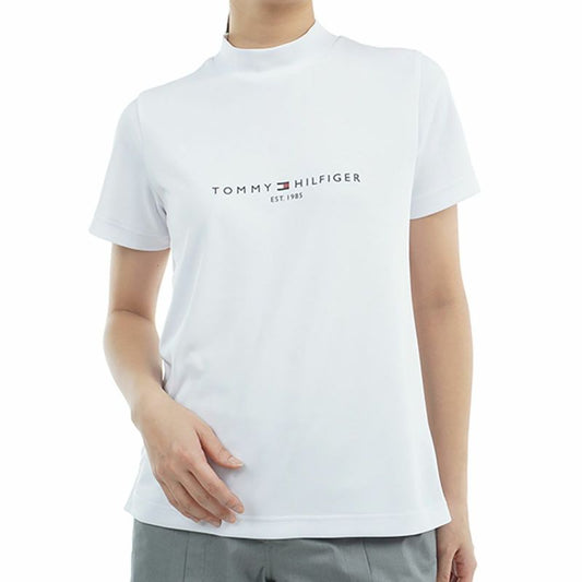 【TOMMY HILFIGER】トミーヒルフィガー　レディース フロントロゴ 半袖モックネックシャツ　THLA512