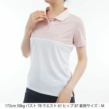 【TOMMY HILFIGER】トミーヒルフィガー　レディース コントラストカラー 半袖ロゴポロシャツ　THLA530