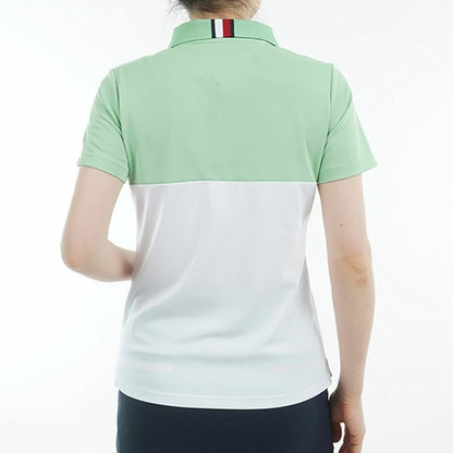 【TOMMY HILFIGER】トミーヒルフィガー　レディース コントラストカラー 半袖ロゴポロシャツ　THLA530