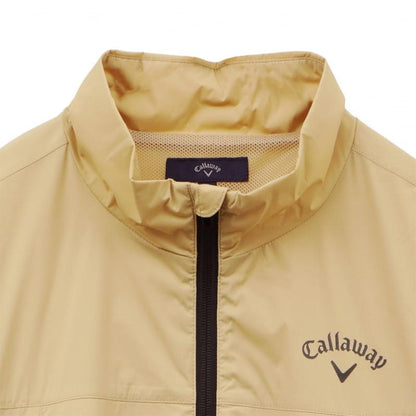 Callaway キャロウェイ　メンズゴルフウェア　ブルゾン　ナイロンストレッチ フルジップブルゾン　ホワイト　ネイビー　2023年 春夏モデル　C23115100　ゴルフ用品,メンズウェア,ゴルフウェア,アウター,ブルゾン,ジャケット,ナイロン,ジップ,ハイネック,ホワイト,ネイビー,キャロウェイ,春夏,2023モデル