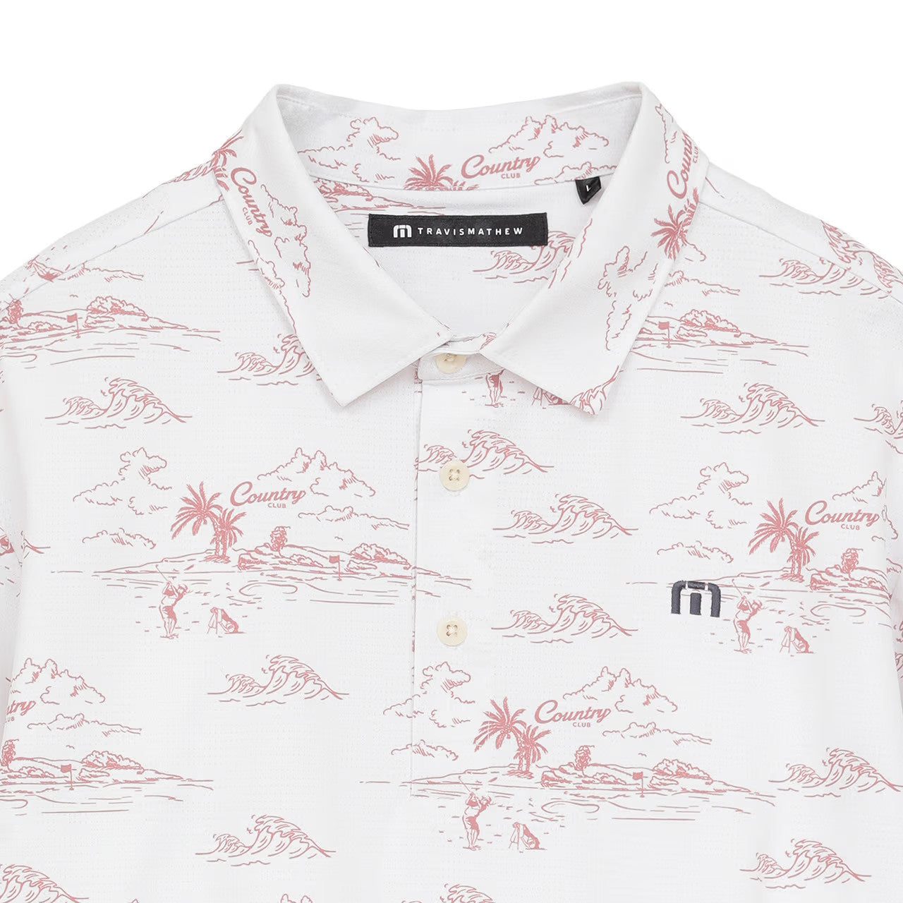 【Travis Mathew】トラヴィスマシュー メッシュ素材半袖総柄プリントポロ(MENS)　【石川遼プロ着用】7AN032
