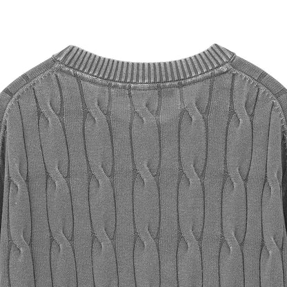 【Travis Mathew】トラヴィスマシュー 製品染め クルーネック ケーブルセーター 7AL044