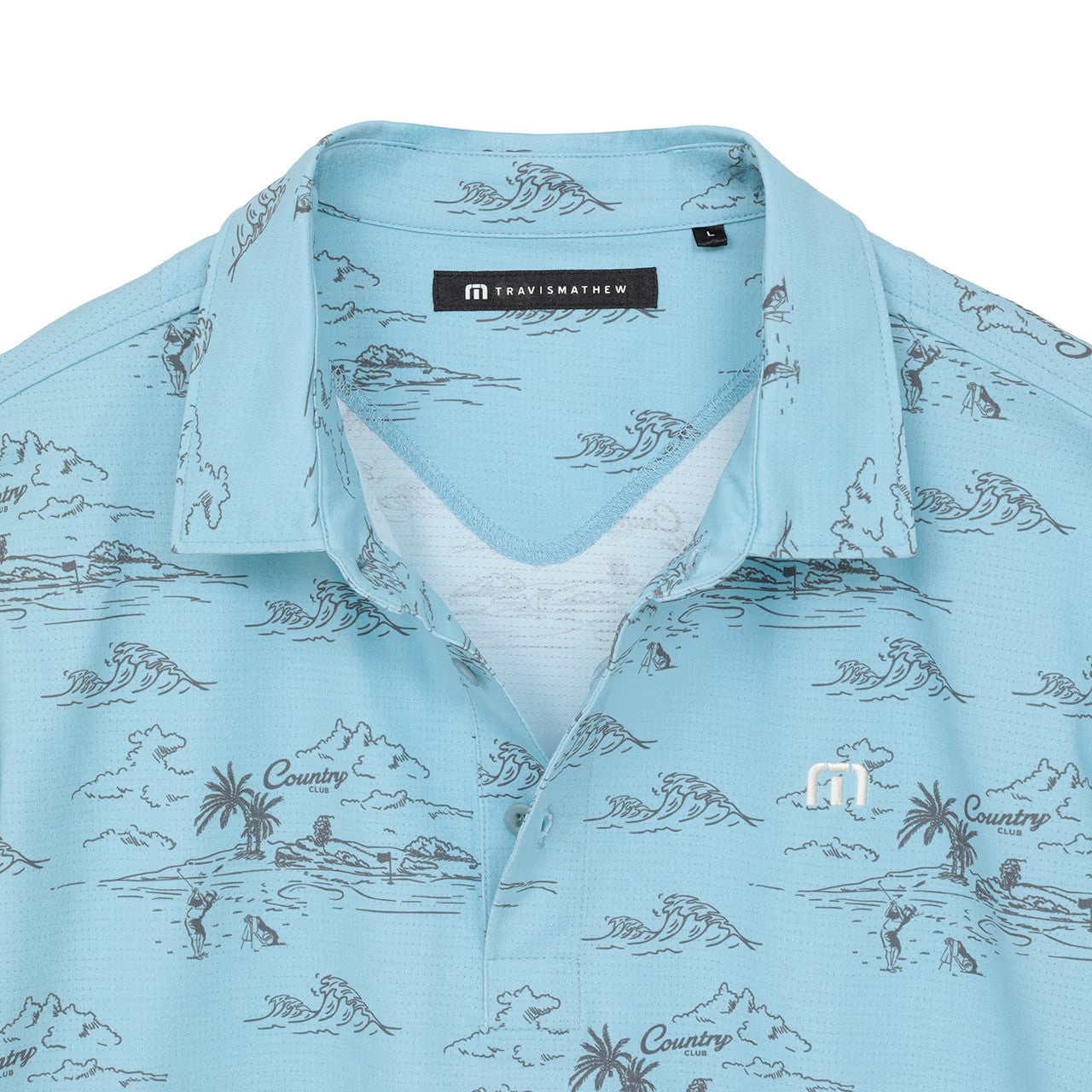 【Travis Mathew】トラヴィスマシュー メッシュ素材半袖総柄プリントポロ(MENS)　【石川遼プロ着用】7AN032