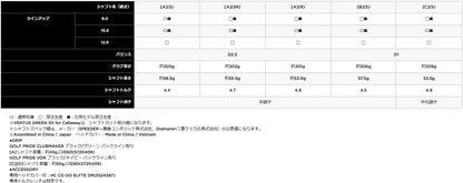 Callaway, ELYTE, X Driver, VENTUS GREEN 50 ,for Callaway,キャロウェイ ,エリート, エックス ,ドライバー,ベンタスグリーン,2025,最新モデル