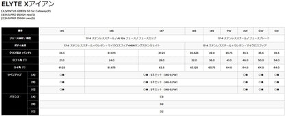 CALLAWAY,ELYTE,MAXFAST,IRONSET,LIN-Q GREEN,キャロウェイ,エリートシリーズ,マックスファスト,アイアン,アイアンセット,リンクグリーン,アイアン5本セット