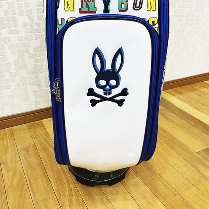 ｷｬﾃﾞｨﾊﾞｯｸﾞ【Psycho Bunny】サイコバニー　キャディバッグ　PBMG4SC1　24SS　9.0型　ﾎﾜｲﾄ　ゴルフ用品,キャディバッグ,ゴルフバッグ,ゴルフグッズ,キャディバック,Psycho Bunny,サイコバニー,ブラック