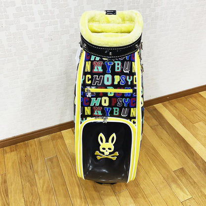 ｷｬﾃﾞｨﾊﾞｯｸﾞ【Psycho Bunny】サイコバニー　キャディバッグ　PBMG4SC1　24SS　9.0型　ﾈｲﾋﾞｰ　ゴルフ用品,キャディバッグ,ゴルフバッグ,ゴルフグッズ,キャディバック,Psycho Bunny,サイコバニー,ブラック