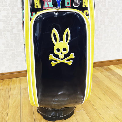 ｷｬﾃﾞｨﾊﾞｯｸﾞ【Psycho Bunny】サイコバニー　キャディバッグ　PBMG4SC1　24SS　9.0型　ﾈｲﾋﾞｰ　ゴルフ用品,キャディバッグ,ゴルフバッグ,ゴルフグッズ,キャディバック,Psycho Bunny,サイコバニー,ブラック