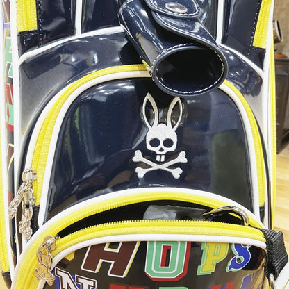 ｷｬﾃﾞｨﾊﾞｯｸﾞ【Psycho Bunny】サイコバニー　キャディバッグ　PBMG4SC1　24SS　9.0型　ﾈｲﾋﾞｰ　ゴルフ用品,キャディバッグ,ゴルフバッグ,ゴルフグッズ,キャディバック,Psycho Bunny,サイコバニー,ブラック