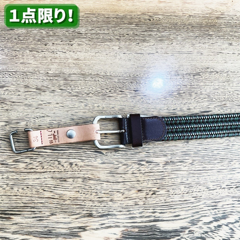 【WILL】LEATHER STRETCH BELT OLIVE/BROWN　ウィル レザーストレッチベルト  オリーブブラウン【海外直輸入品　US仕様】