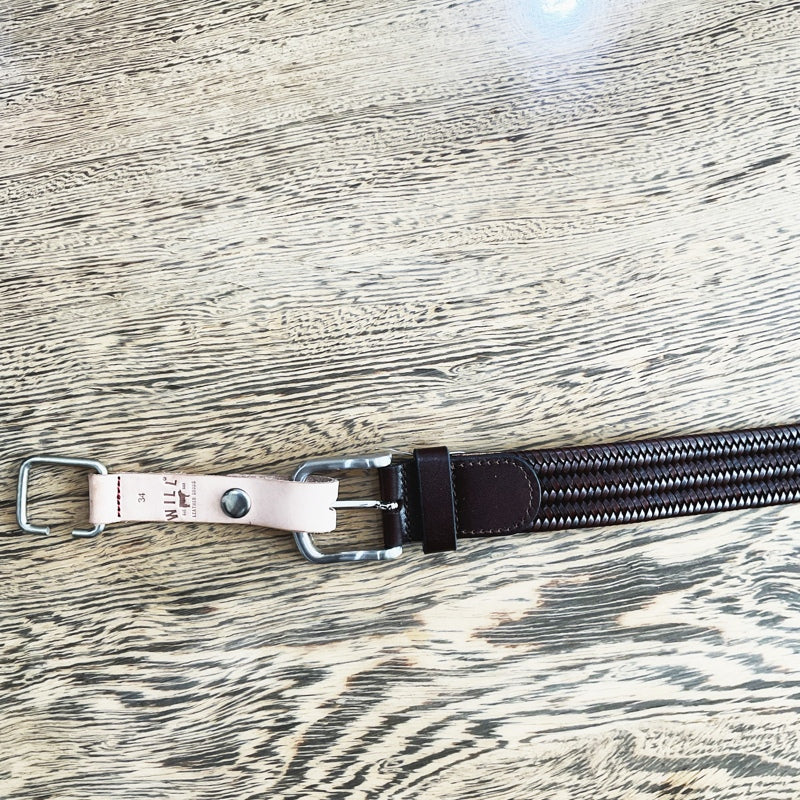 【WILL】LEATHER STRETCH BELT OLIVE/BROWN　ウィル レザーストレッチベルト  オリーブブラウン【海外直輸入品　US仕様】