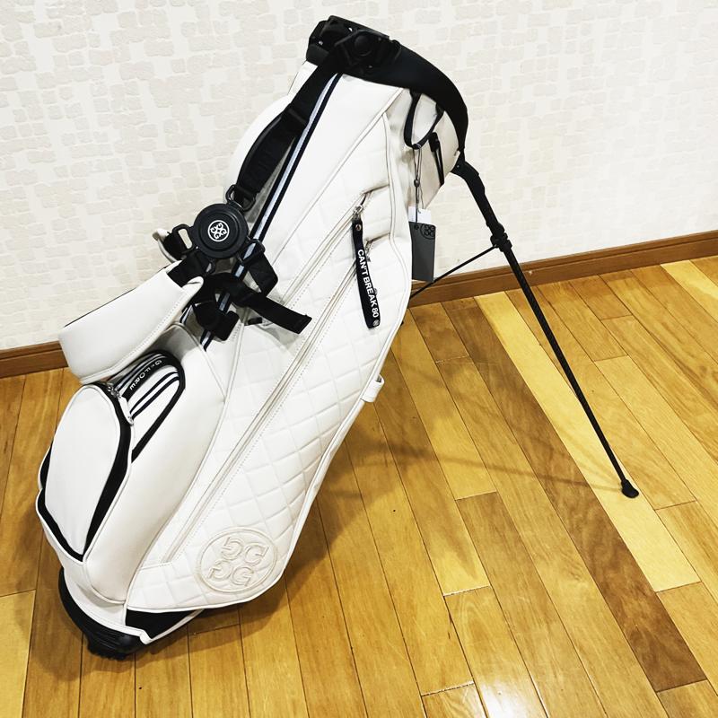 【G/FORE】Mens Daytona Plus Golf Bag STN　ジーフォア　メンズ　デイトナ プラス　ゴルフバッグ　アイボリー　スタンド付き　G4AS22A24／073419807　G/FORE,ジーフォア,ゴルフ用品,ゴルフバッグ,キャディバッグ,キャディバック,スタンド付き,軽量,メンズ,ユニセックス