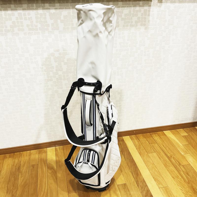 【G/FORE】Mens Daytona Plus Golf Bag STN　ジーフォア　メンズ　デイトナ プラス　ゴルフバッグ　アイボリー　スタンド付き　G4AS22A24／073419807　G/FORE,ジーフォア,ゴルフ用品,ゴルフバッグ,キャディバッグ,キャディバック,スタンド付き,軽量,メンズ,ユニセックス